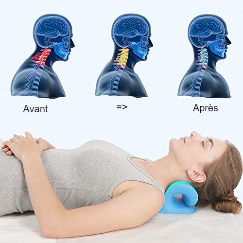 Neck Traction™ - L'Oreiller de Massage Cervicale -Avant et Apres utilisation -malakaya.com